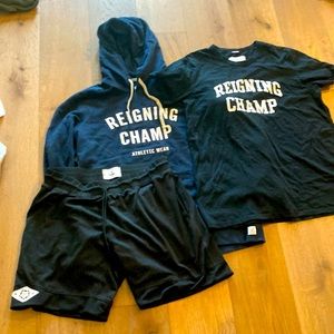 Reigning Champ Bundle- sweatshirt, tshirt and shorts